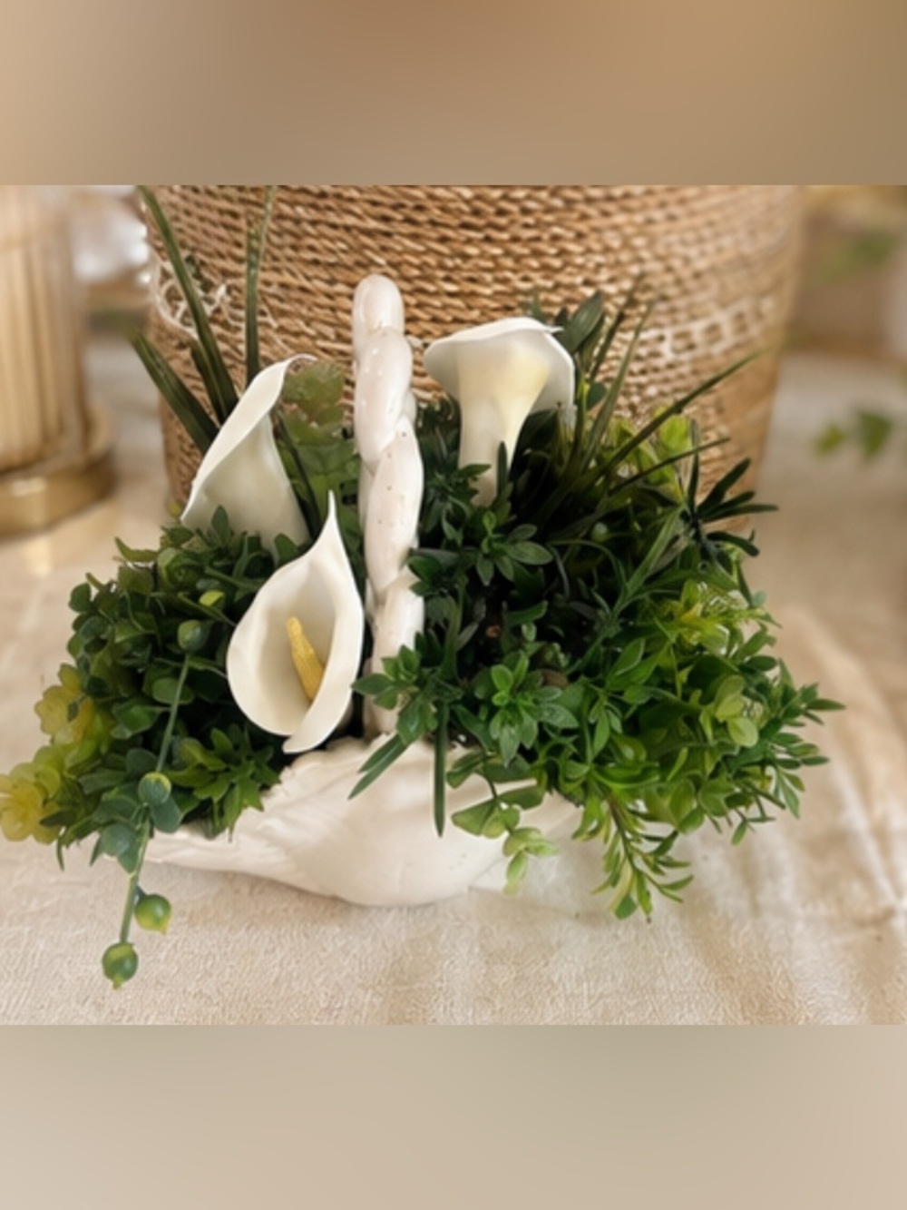 Handmade faux succulent arrangement